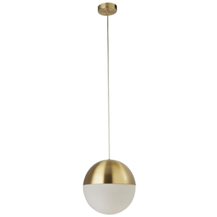 Searchlight Endor 24181SB mat messing hanglamp met opaal glas