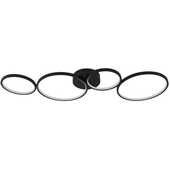 Searchlight Cirque 25772-4BK zwarte plafondlamp met vier ringen