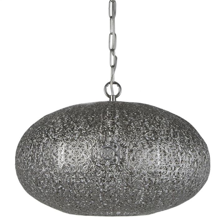 Searchlight Fretwork 2672SS zilver lasercut hanglamp