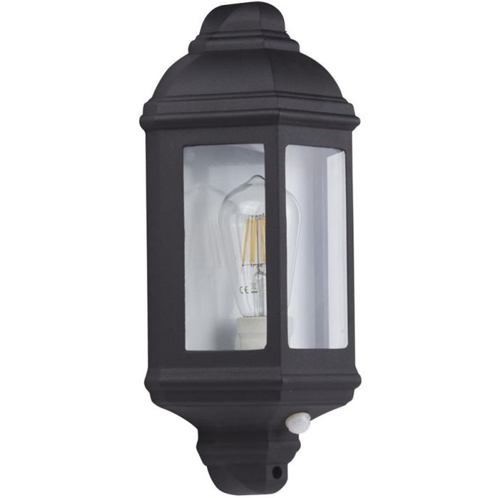 Searchlight Maine 280BK-PIR zwarte buitenlamp met bewegingsmelder