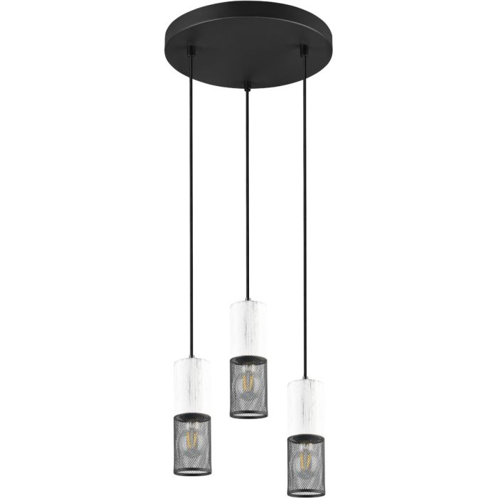 Trio Tosh 304330334 zwart witte hanglamp