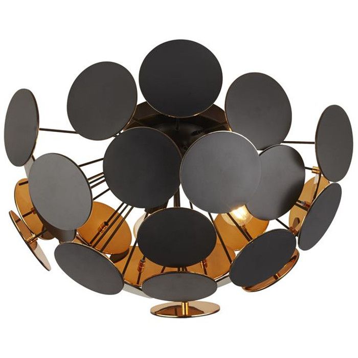 Searchlight Discus 3073-3BG zwarte plafonniere