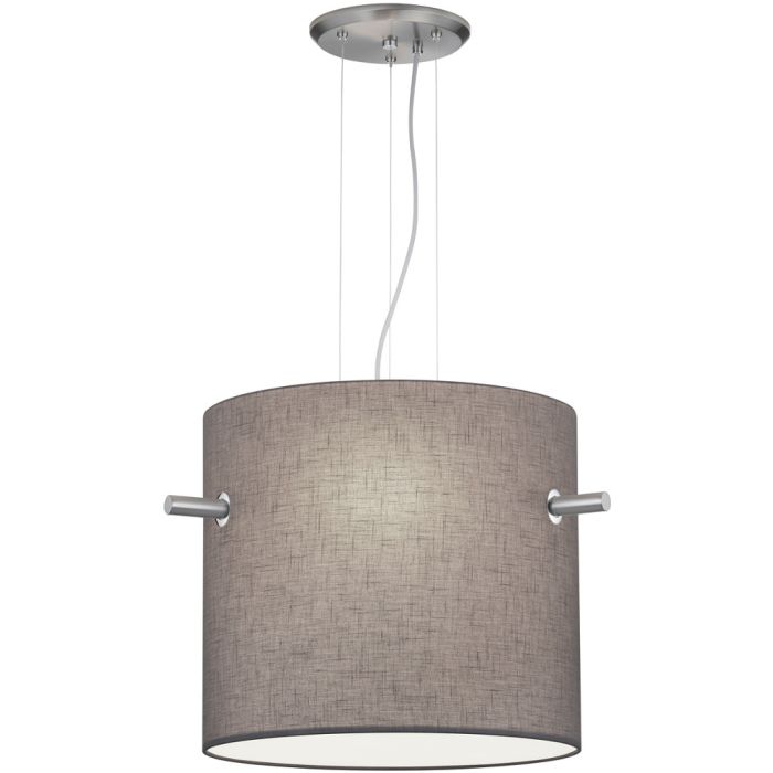 Trio Camden 308300307 grijze hanglamp van textiel en mat staal