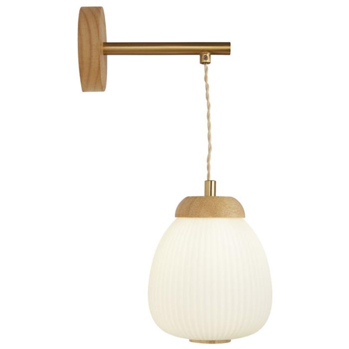 Searchlight Ella 31412-1NA opaal glazen hangende wandlamp