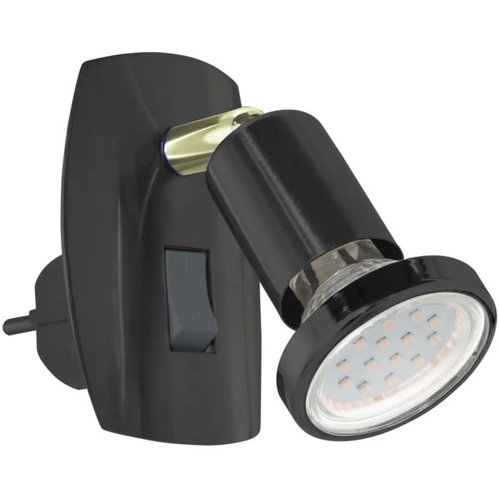 Eglo Parrini 31643 zwart met goudkleurige stekkerlamp