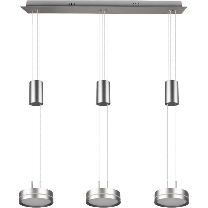 Trio Franklin 326510307 staal kleurige hanglamp met trekpendels