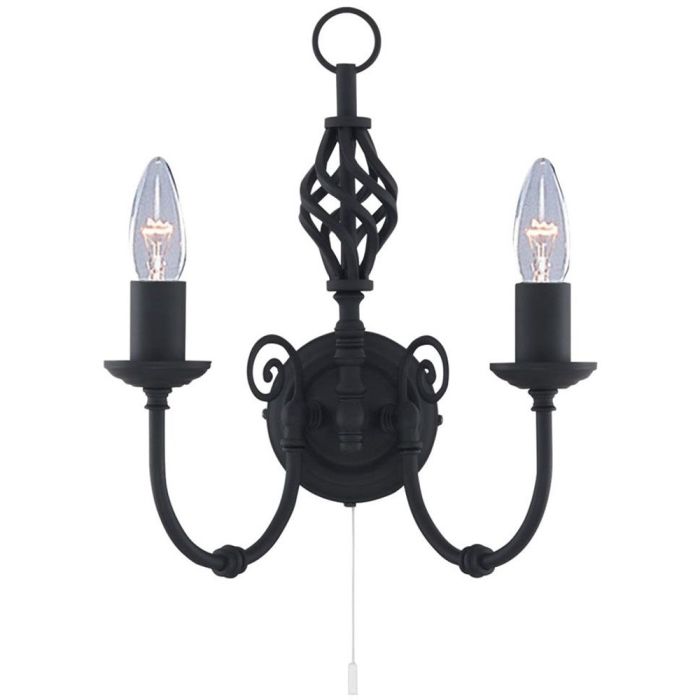 Searchlight Zanzibar 3380-2 zwarte wandlamp