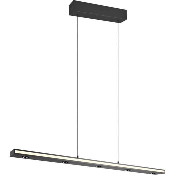 Trio Graham 353010132 zwarte hanglamp met zijverlichting