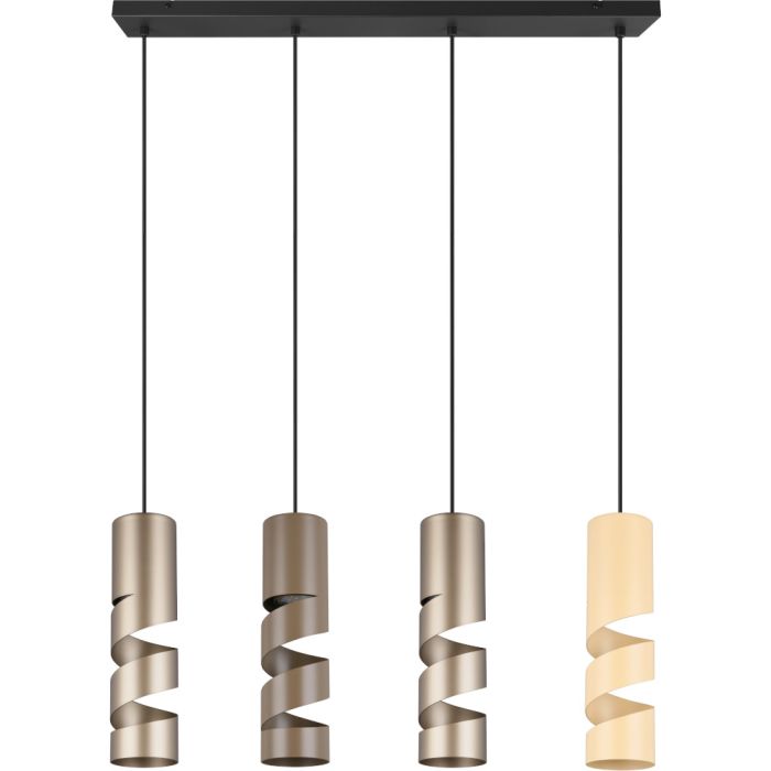 Trio Stream 364000417 beige met koffie bruine hanglamp