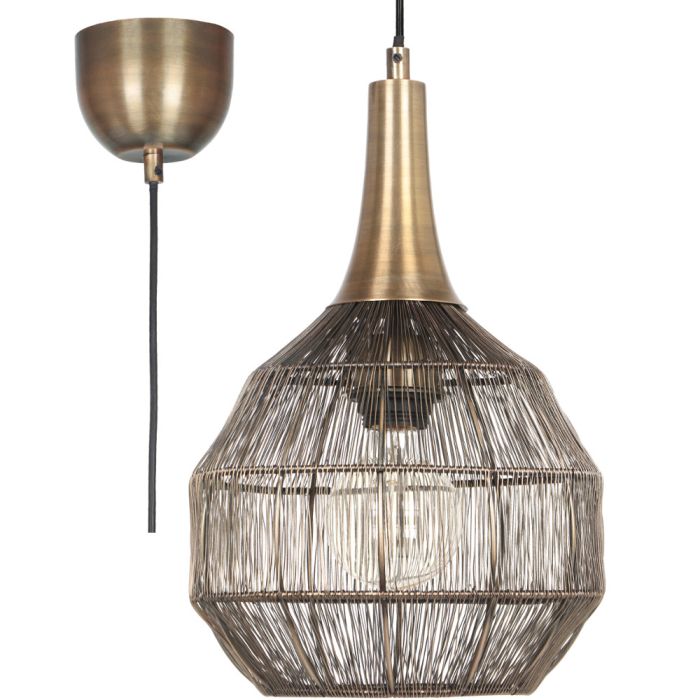 Trio Soraya 365430104 bronzen hanglamp van metaaldraad