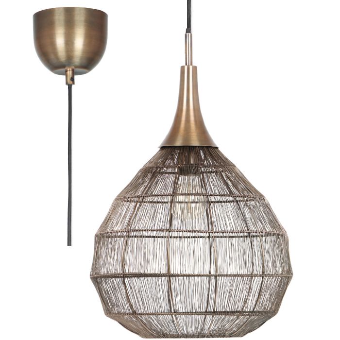 Trio Soraya 365440104 brons kleurige hanglamp van metaaldraad