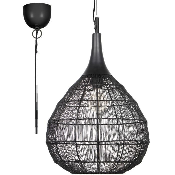 Trio Soraya 365440132 mat zwarte hanglamp van metaaldraad