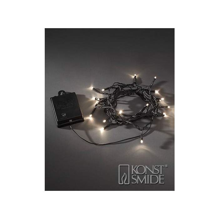 Konstsmide outdoor lichtsnoer 40 warm witte LEDs op batterij 3724-100