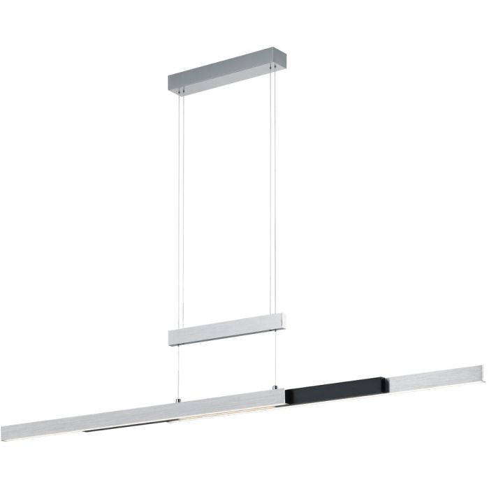 Trio Trajan 375310505 zwart met aluminium kleurige hanglamp
