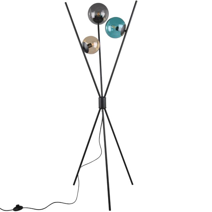 Trio Lance 403400317 driepoot met amber, turquoise en rookglas