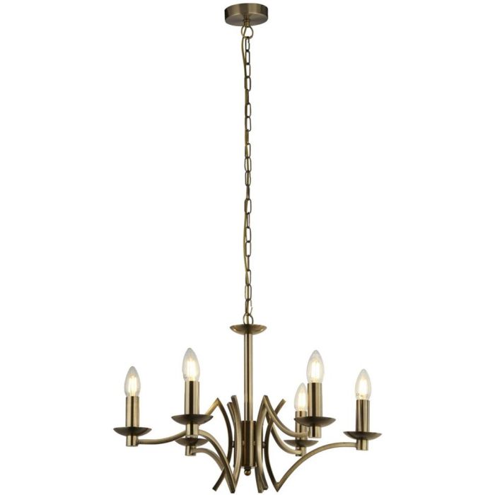 Searchlight Ascot 41312-6AB antiek bronzen zes lichts kroonluchter