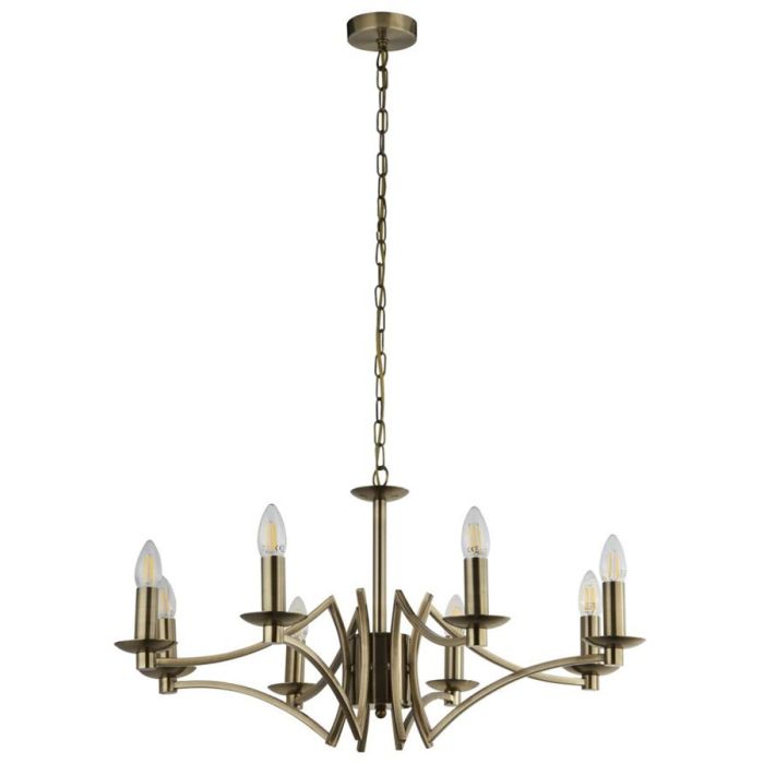 Searchlight Ascot 41312-8AB antiek bronzen acht lichts kroonluchter