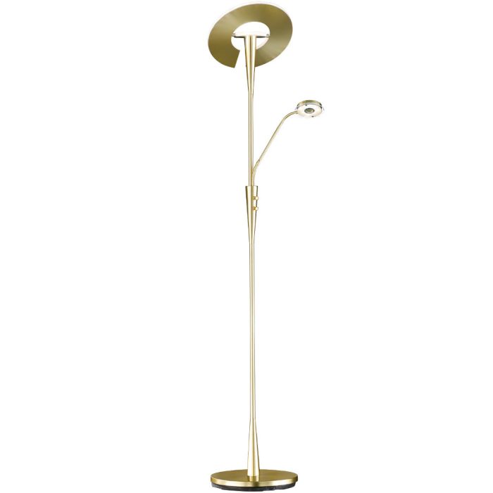 Trio Quebec 422710308 mat messing uplighter met leeslamp