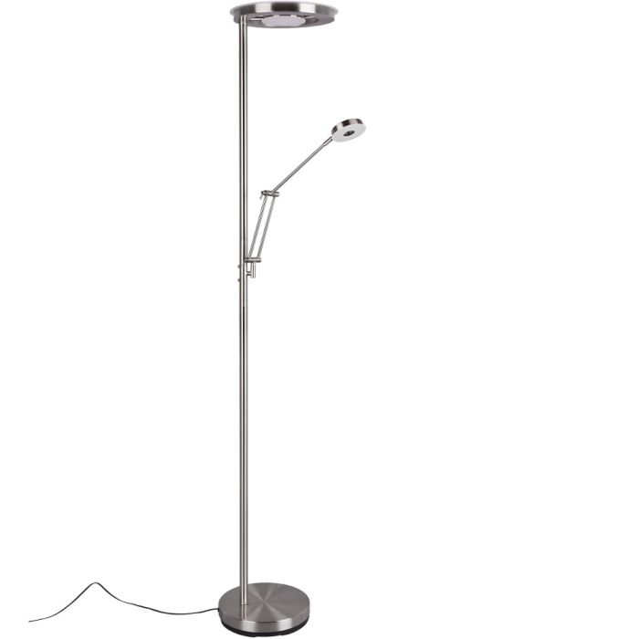 Trio Barrie 424210307 staal kleurige uplighter met leeslamp