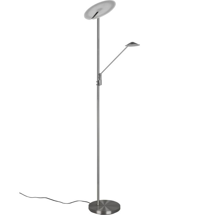 Trio Brantford 425610207 staal kleurige uplighter met leeslamp