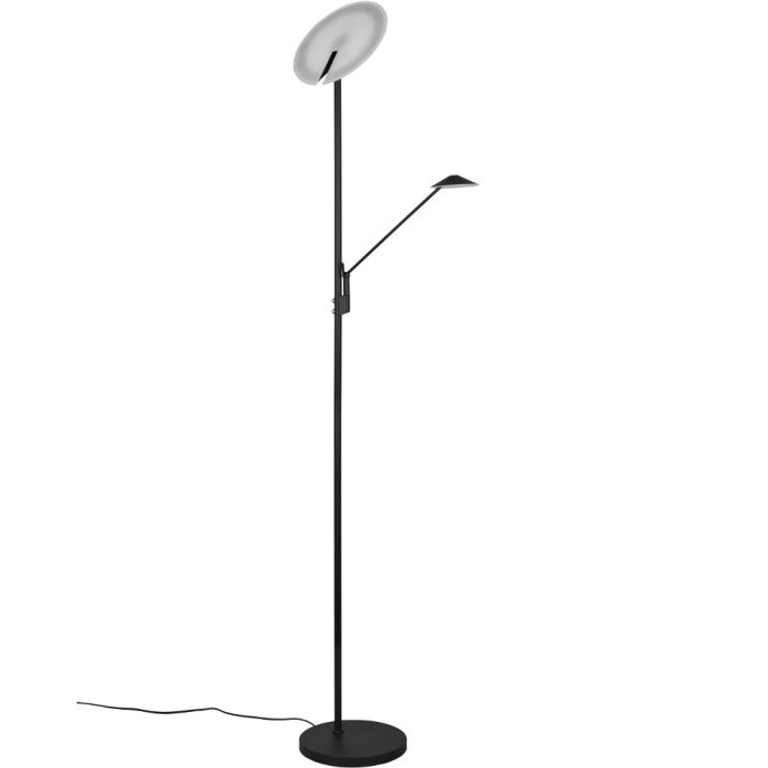 Trio Brantford 425610232 mat zwarte uplighter met leeslamp