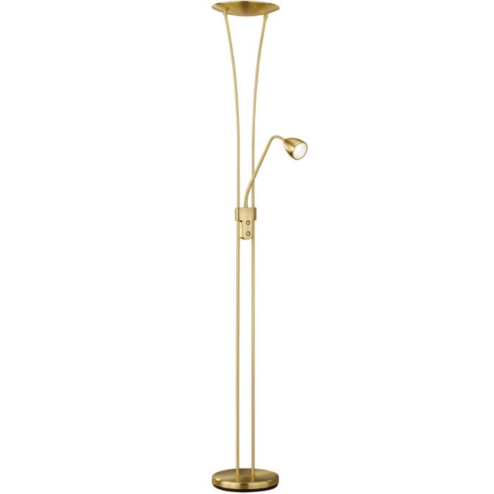 Trio Arizona 426410208 mat messing uplighter met leeslamp