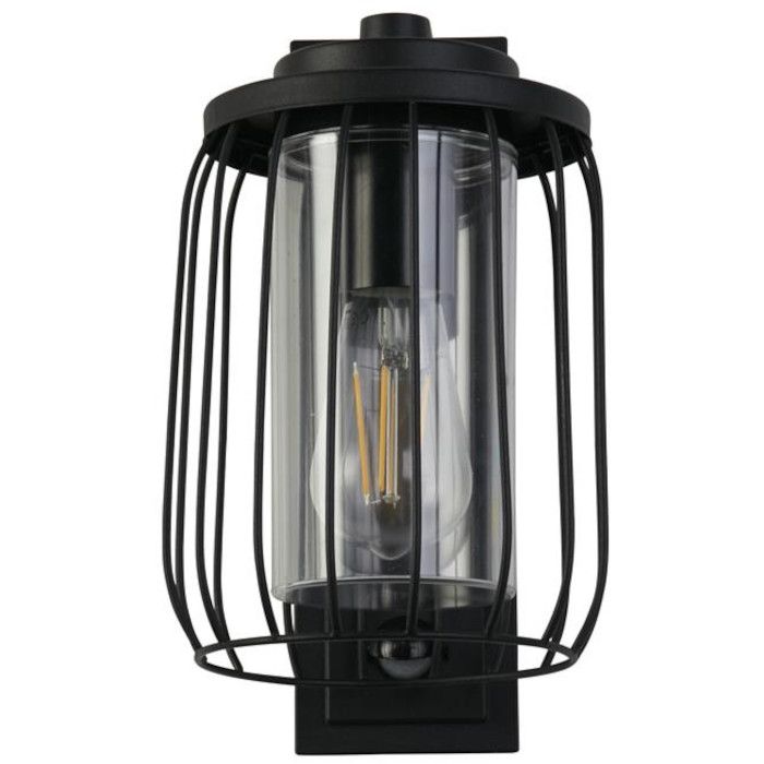 Searchlight Reed 44610BK-PIR zwarte buitenlamp met bewegingsmelder
