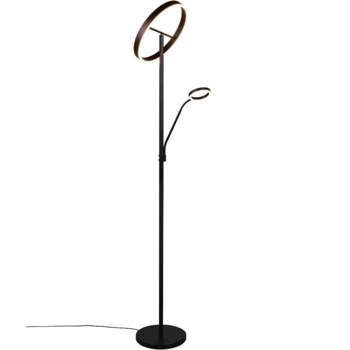 Trio Willis 449510232 zwarte uplighter met leeslamp