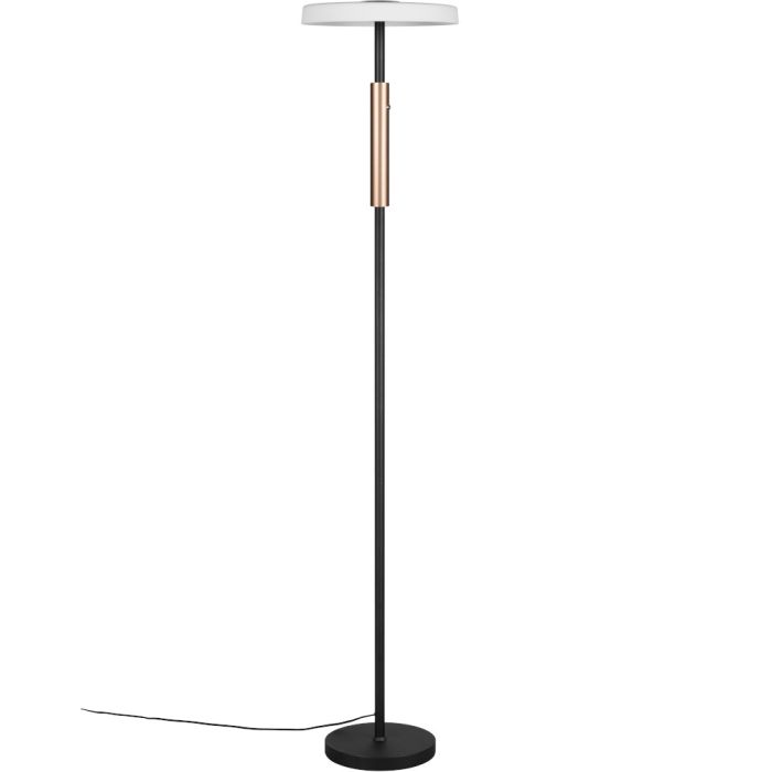 Trio Celeste 454910165 koffiebruine vloerlamp met wit glas