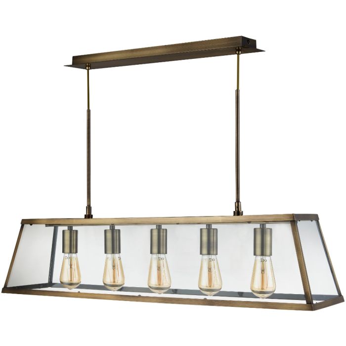 Searchlight Voyager 4614-5AB antiek brons kleurige hanglamp