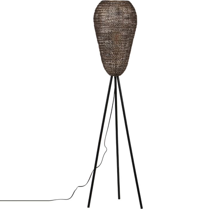 Trio Ziva 465300104 bronzen vloerlamp van gevlochten metaal