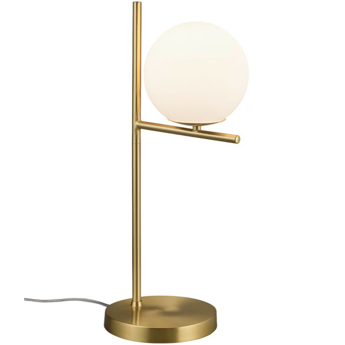 Trio Pure 502000108 messing kleurige tafellamp met opaal glas