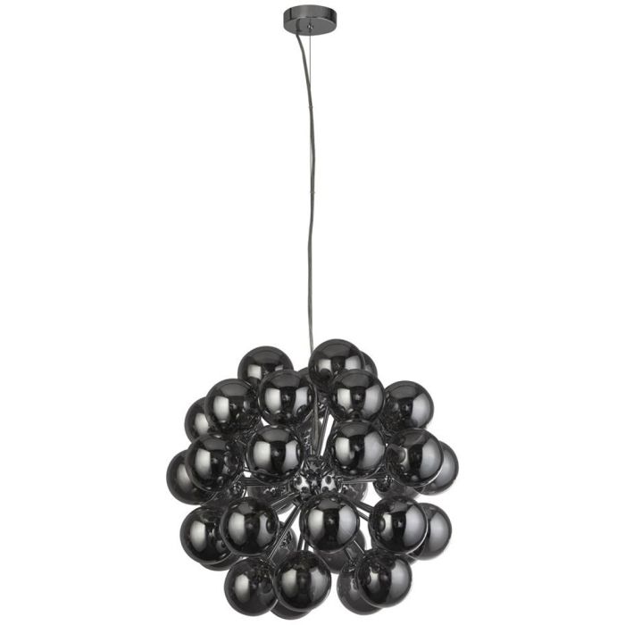 Searchlight Berry 52131-27SM hanglamp met 27 rookglazen bollen