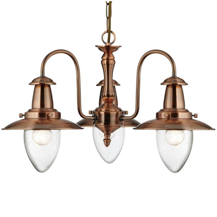 Searchlight Fisherman 5333-3CU koper kleurige hanglamp