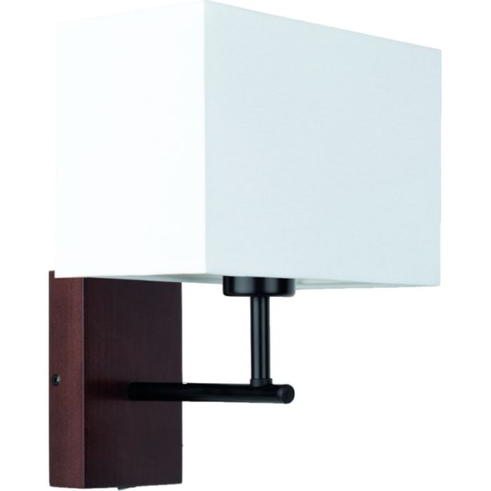 Britop Sonar 5721976 walnoot wandlamp met witte kap