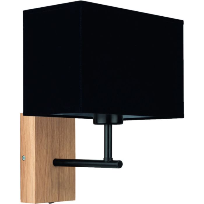 Britop Sonar 5722974 eiken wandlamp met zwarte kap