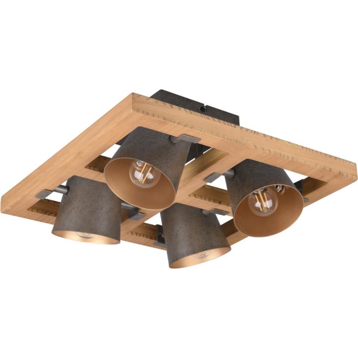 Trio Bell 601900467 antiek stalen spots met hout
