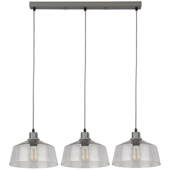 Searchlight Odeon 60999-3CL grijze hanglamp met helder glas