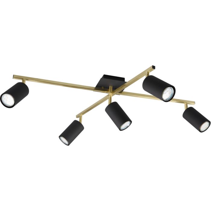 Spot Marley 612400580 mat zwart met goud plafond spots