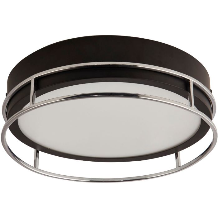 Searchlight Phoenix 62012-2CC zwarte badkamerlamp met chromen rand