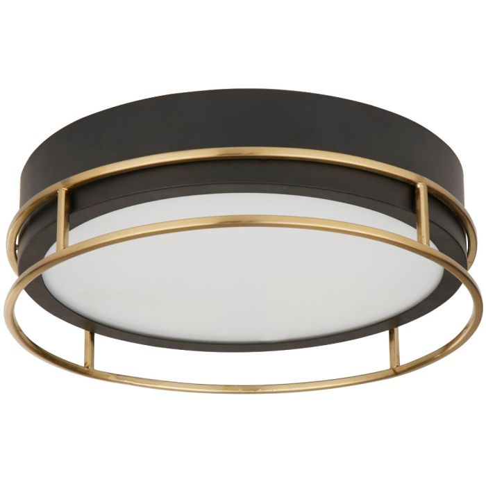 Searchlight Phoenix 62012-2PB zwarte badkamerlamp met messing rand