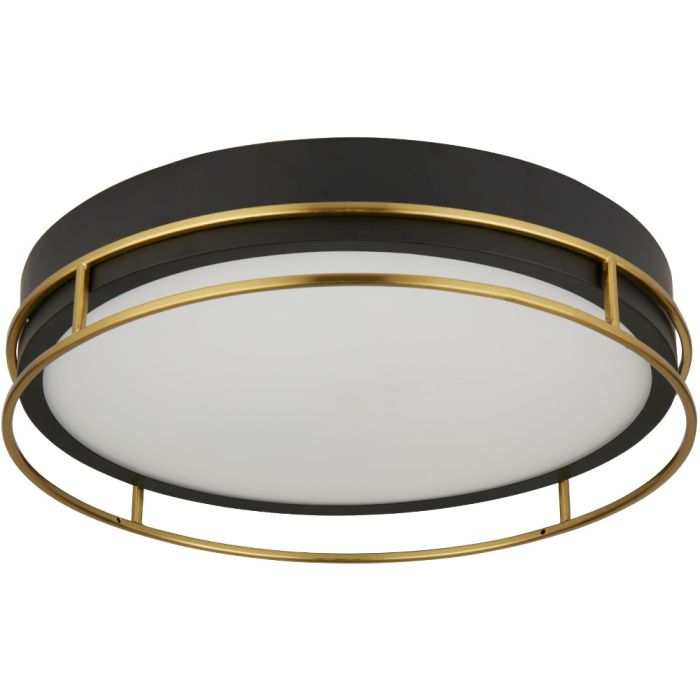 Searchlight Phoenix 62013-3PB zwarte badkamerlamp met messing rand