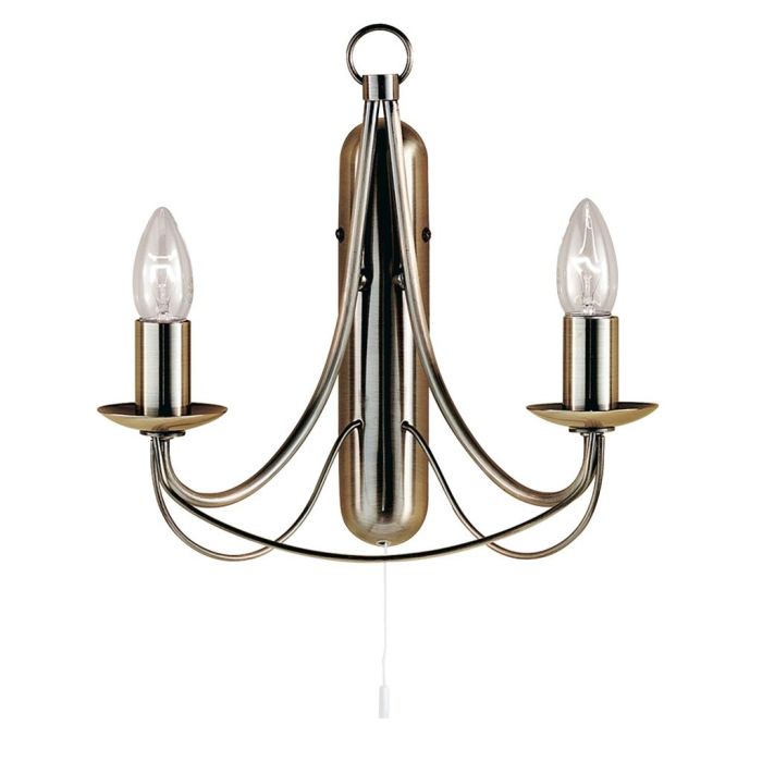 Searchlight Maypole 6342-2AB antiek brons kleurige wandlamp