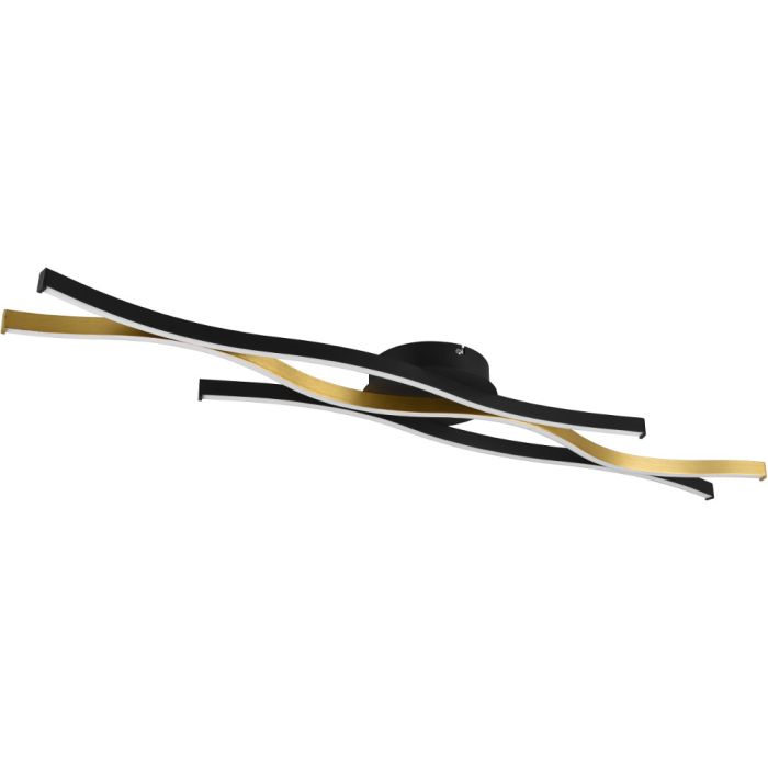 Trio Blaze 641210308 mat messing gebogen plafondlamp