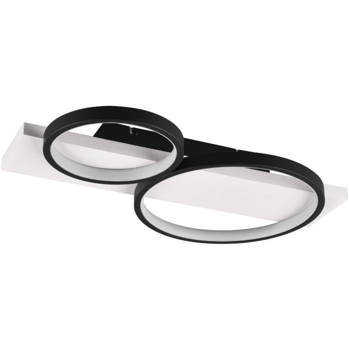 Trio Medera 643810232 zwart witte plafondlamp