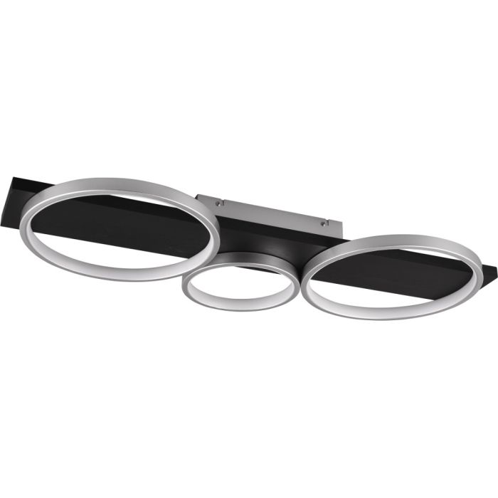 Trio Medera 643810387 zwart grijze plafondlamp