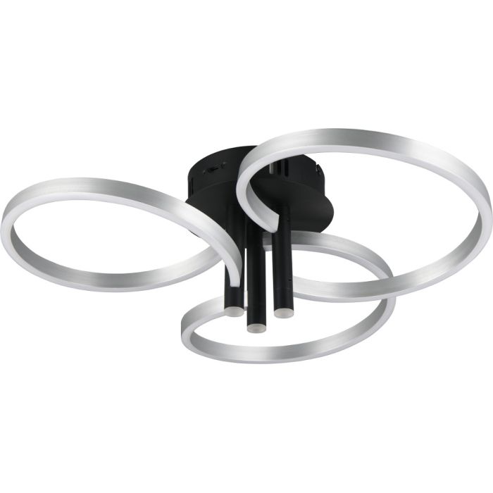 Trio Caruso 648110605 geborsteld aluminium plafondlamp