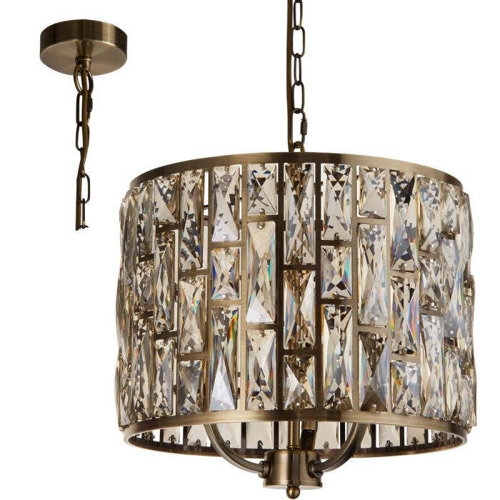 Searchlight Bijou 6583-3AB bronzen hanglamp met champagneglas