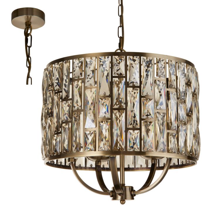 Searchlight Bijou 6585-5AB bronzen hanglamp met champagneglas