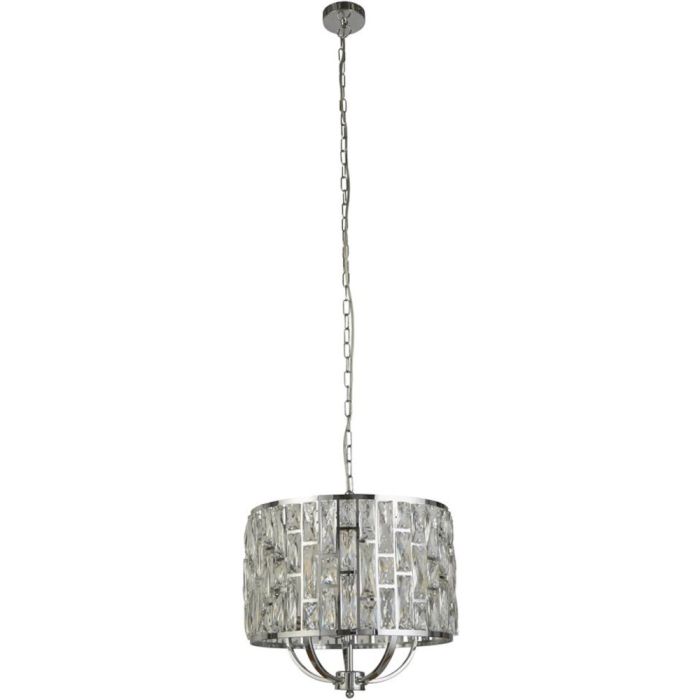 Searchlight Bijou 6585-5CC chromen hanglamp met kristalglas